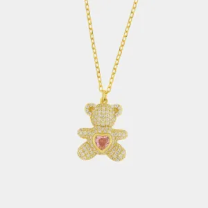 Collana in Argento ed oro con pendente teddy | Rohome