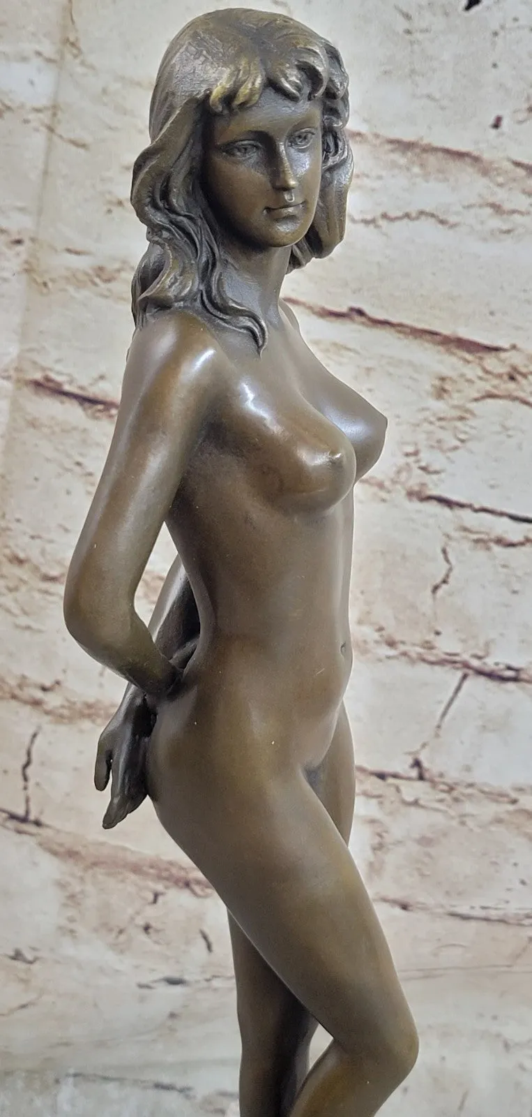 Collectible Classic Nude Goddess Bronze Beauty Sculpture Home Decor Gift Figure