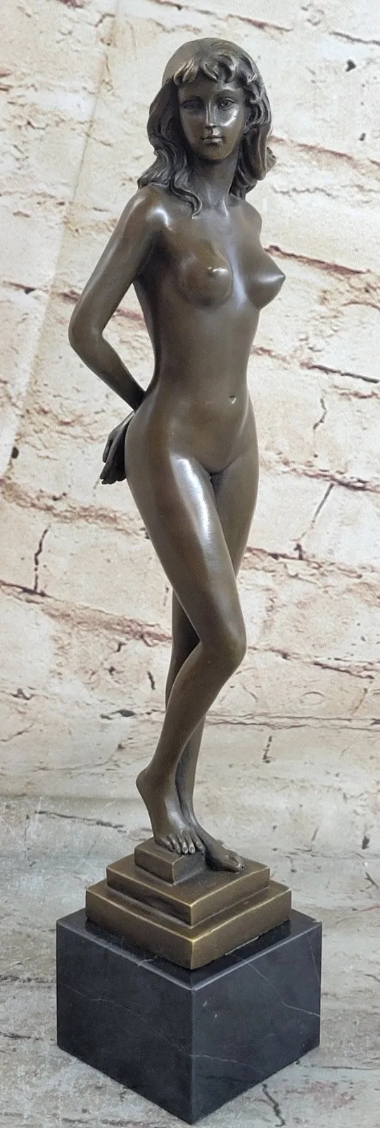 Collectible Classic Nude Goddess Bronze Beauty Sculpture Home Decor Gift Figure