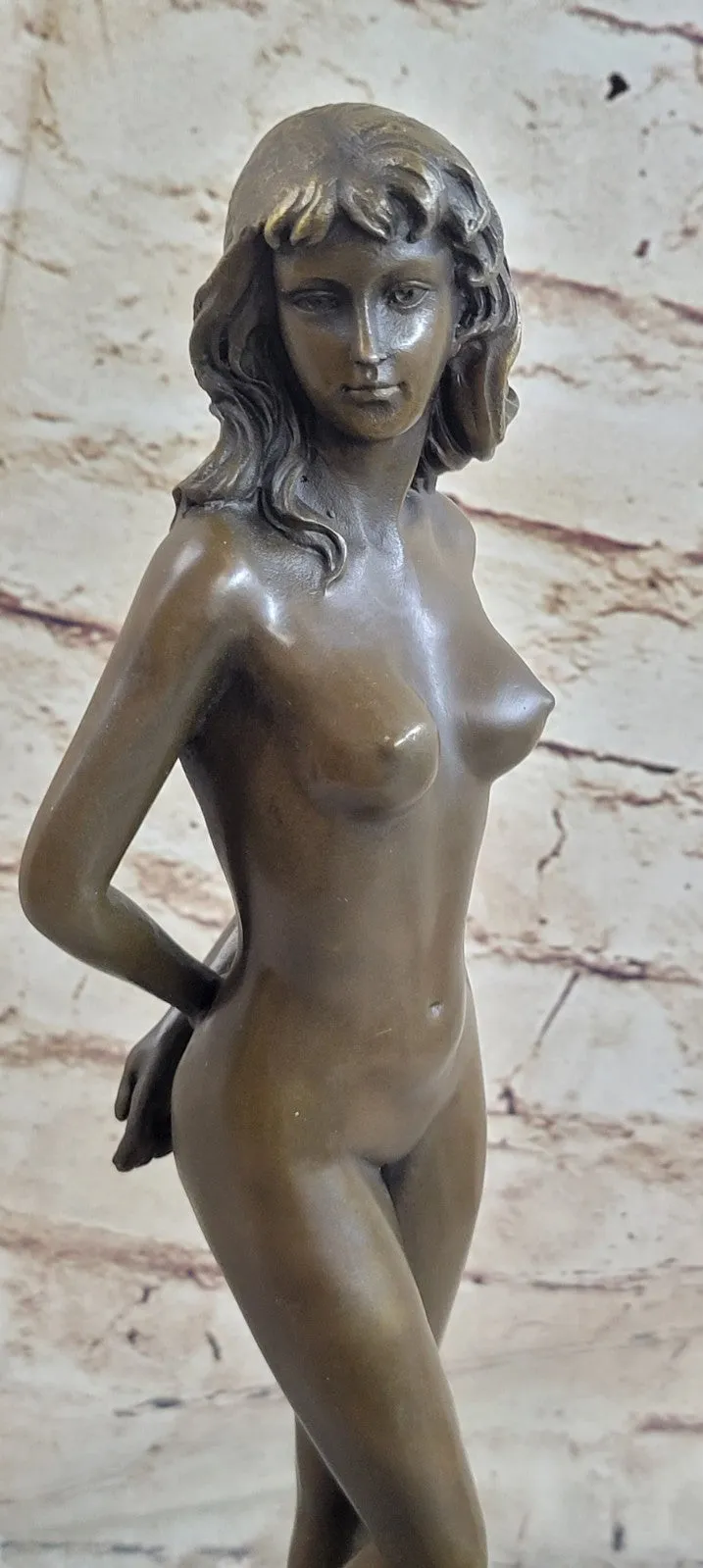 Collectible Classic Nude Goddess Bronze Beauty Sculpture Home Decor Gift Figure