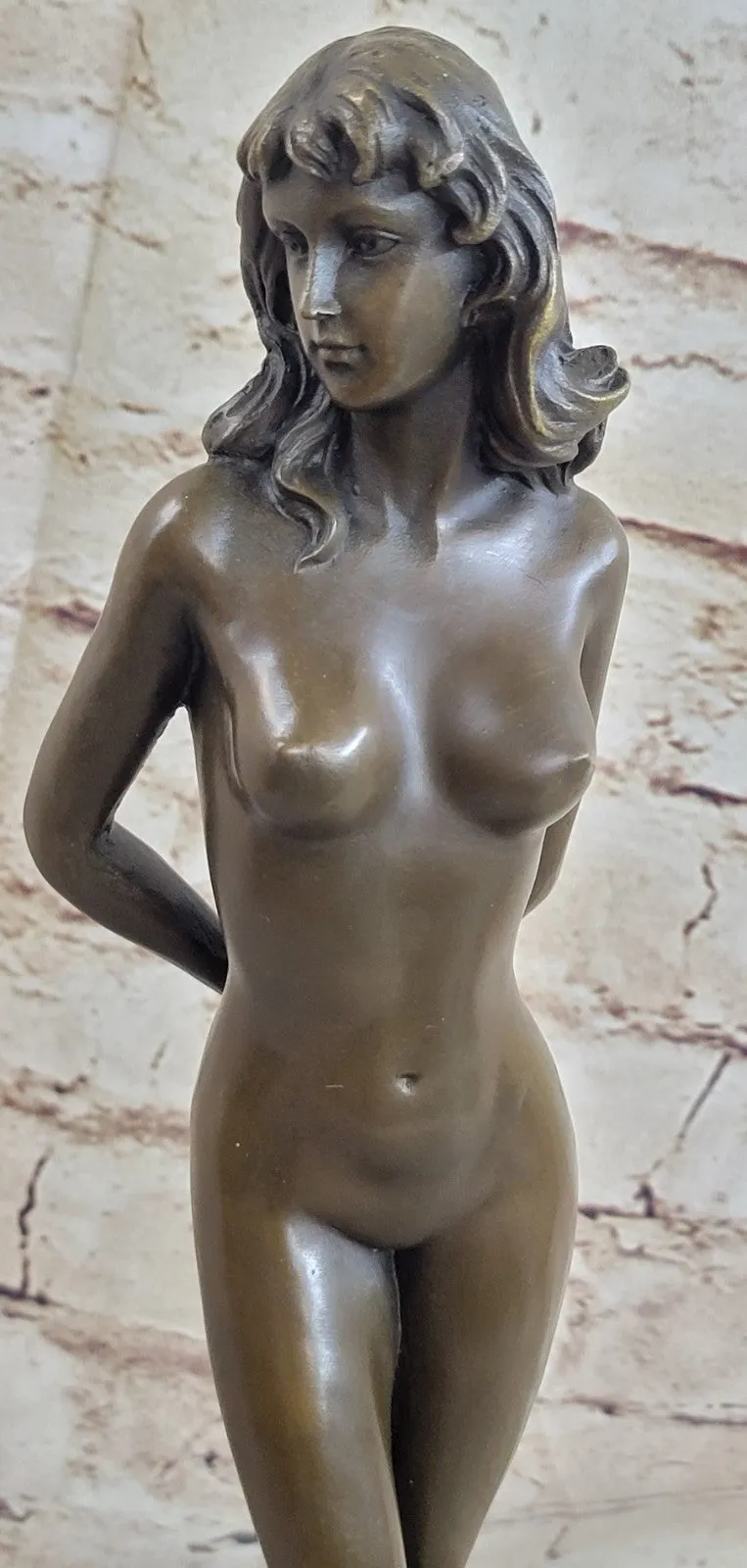 Collectible Classic Nude Goddess Bronze Beauty Sculpture Home Decor Gift Figure