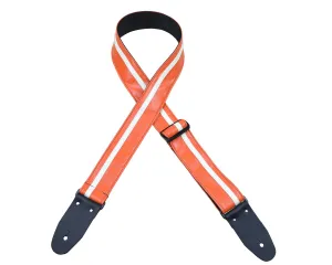 Colonial Leather Stripe Ragstrap - Orange with White Stripe