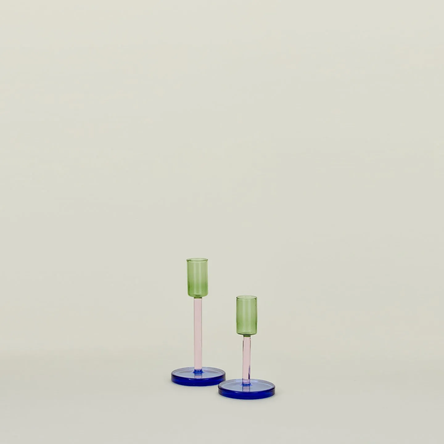 Color Block Candle Holder - Green/Pink