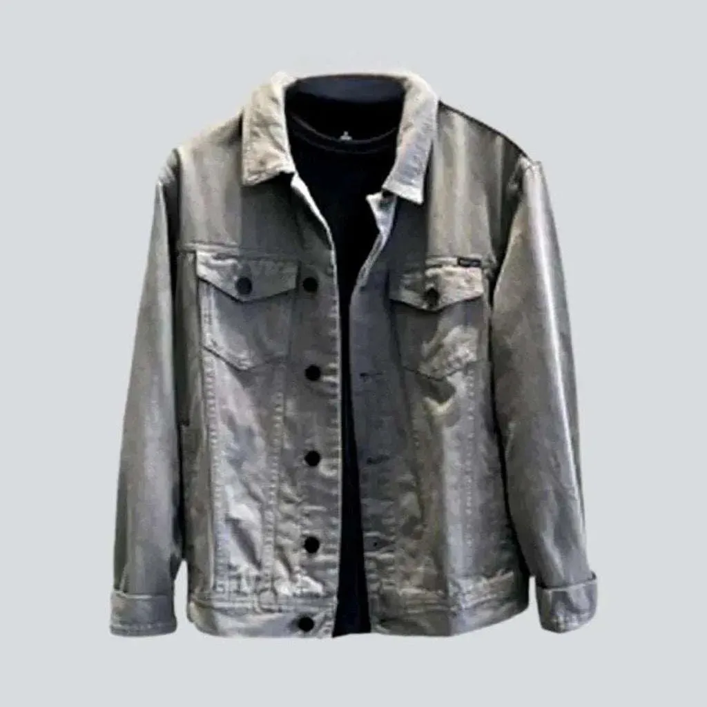 Color casual men's jeans jacket