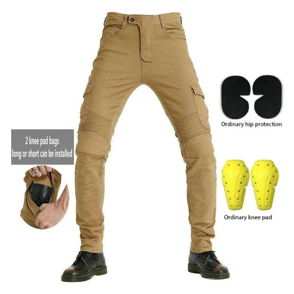 Color men's biker denim pants