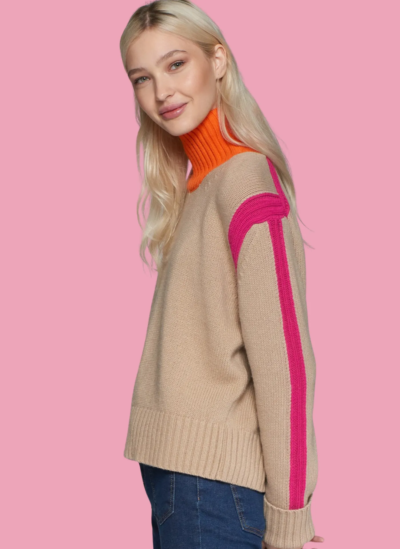 Color Patch Chunky Turtleneck