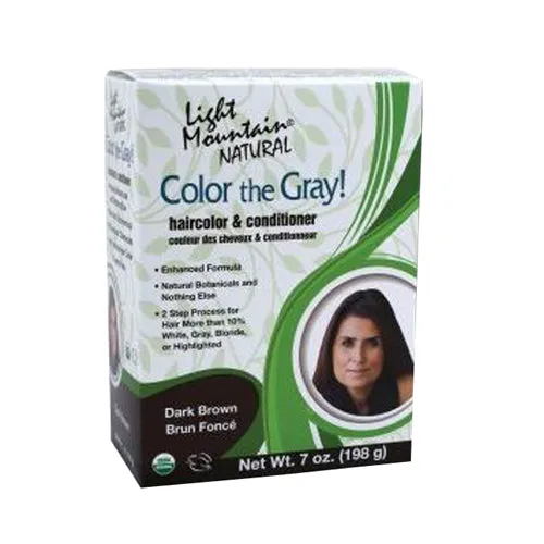 Color The Gray, Natural Hair Color & Conditioner Brown-Dark 7 Oz By Light Mountain