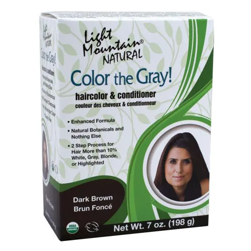 Color The Gray, Natural Hair Color & Conditioner Brown-Dark 7 Oz By Light Mountain