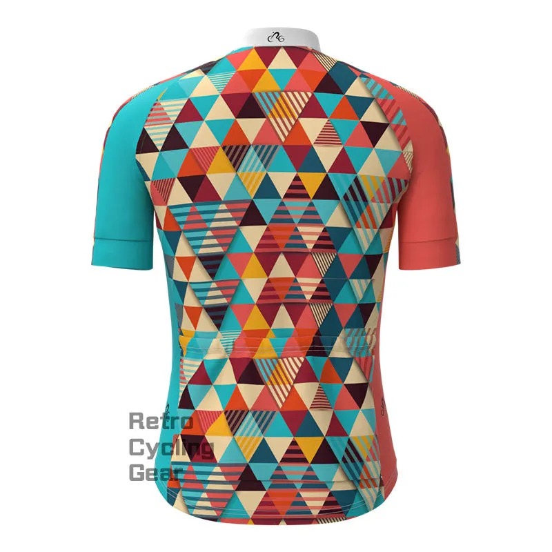 Color Triangle Short Sleeves Cycling Jersey