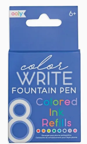 Color Write Fountain Pens Colored Ink Refills