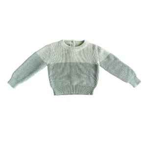 Colorblock Matcha Green Knit Sweater