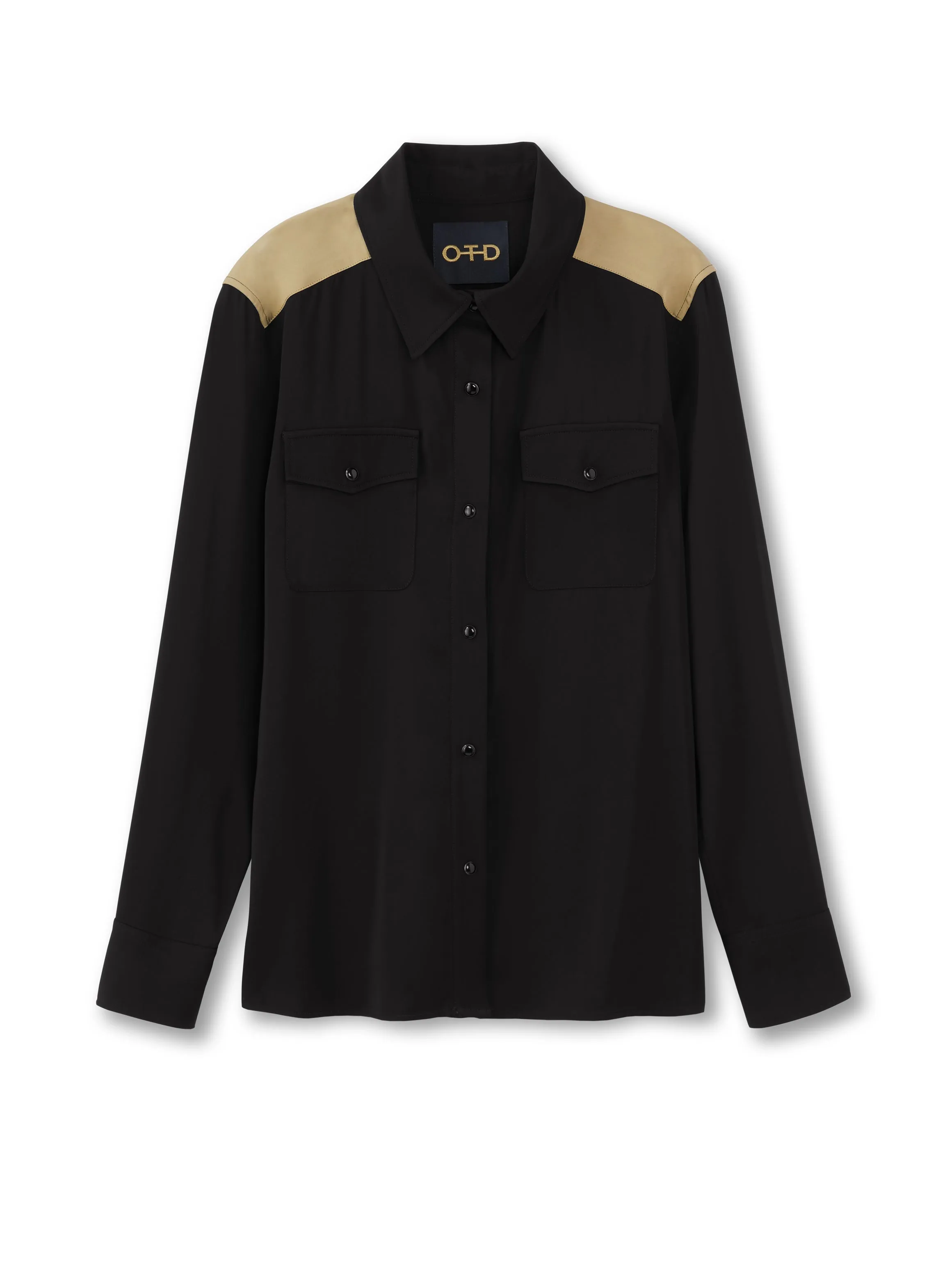 Colorblocked Cadet Shirt (Black)