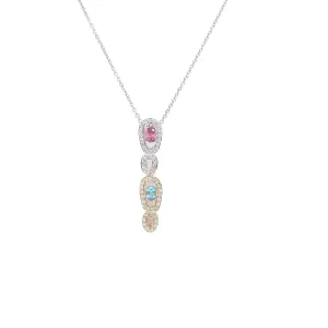 Colored Tourmaline and Diamond Pendant Necklace