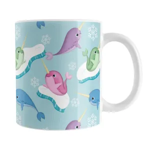 Colorful Arctic Narwhal Pattern Mug