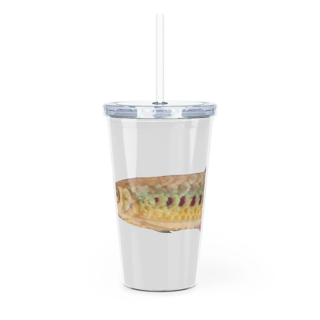 Colorful Fish Plastic Tumbler with Straw