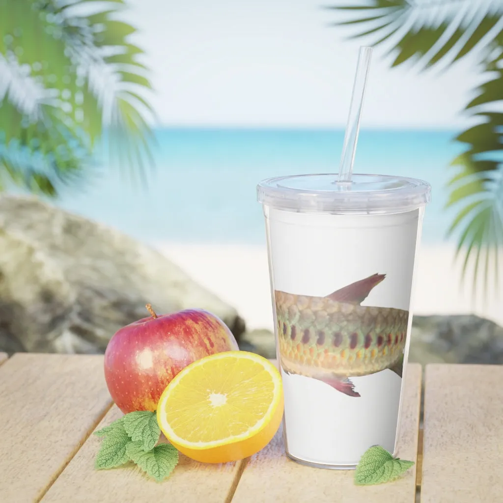 Colorful Fish Plastic Tumbler with Straw