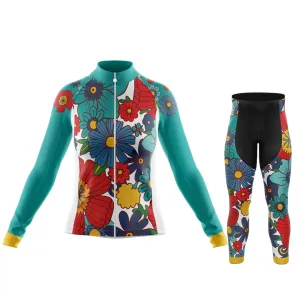 Colorful Flowers | Women's Long Sleeve Cycling Set