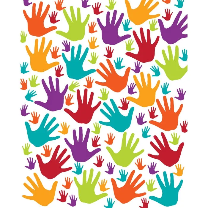 Colorful Handprints Printed Backdrop