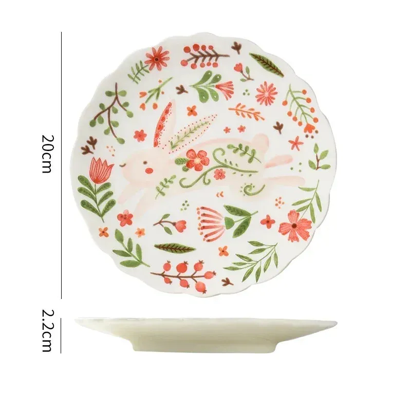 Colorful Rabbit Dinner Plate