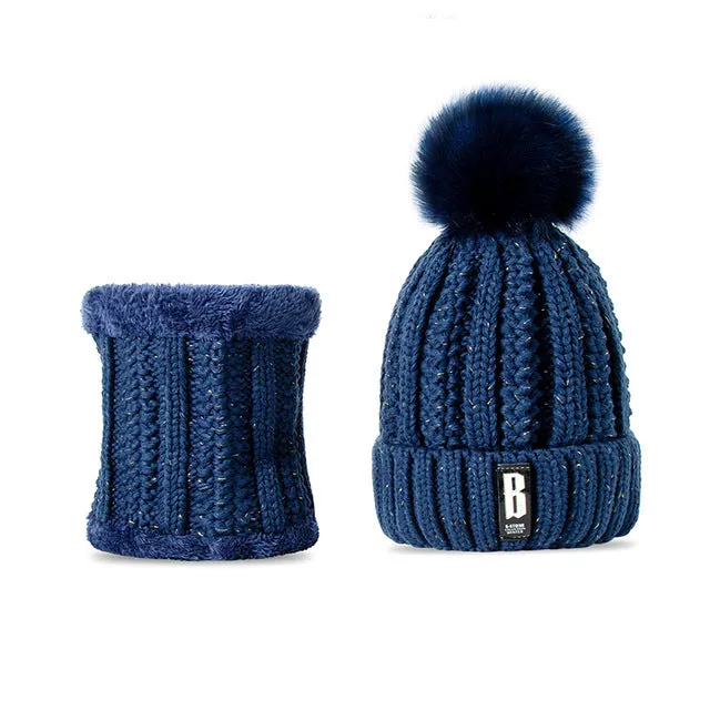 Colorful Warm Pom Poms Hat