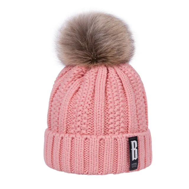 Colorful Warm Pom Poms Hat