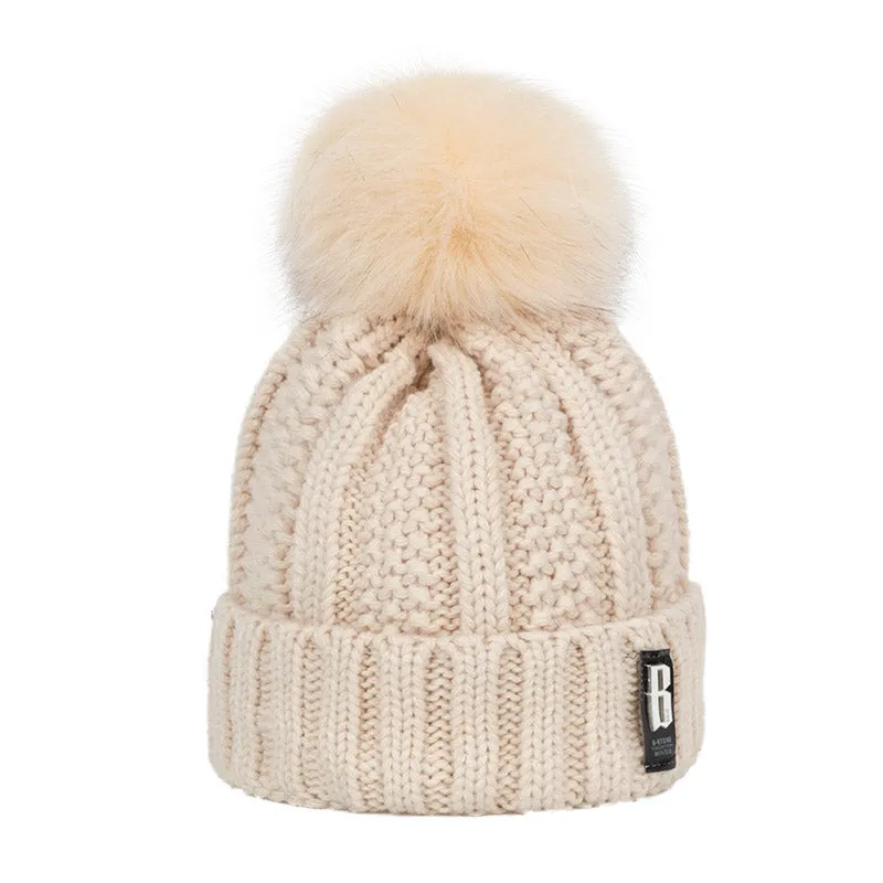 Colorful Warm Pom Poms Hat