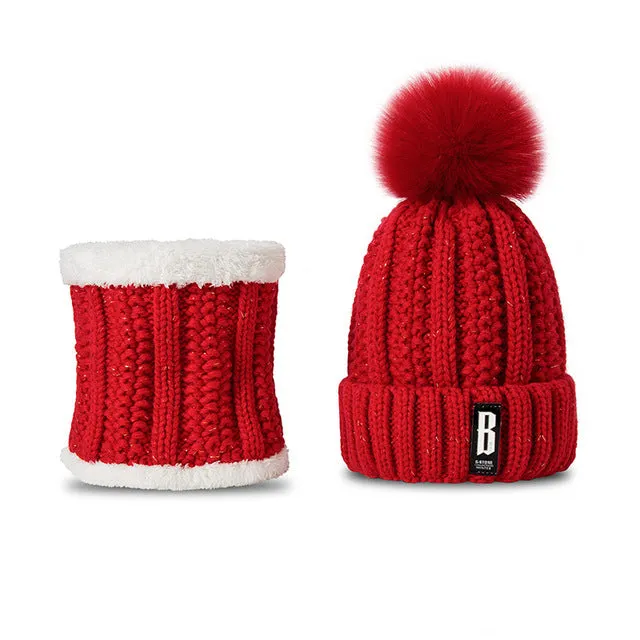 Colorful Warm Pom Poms Hat