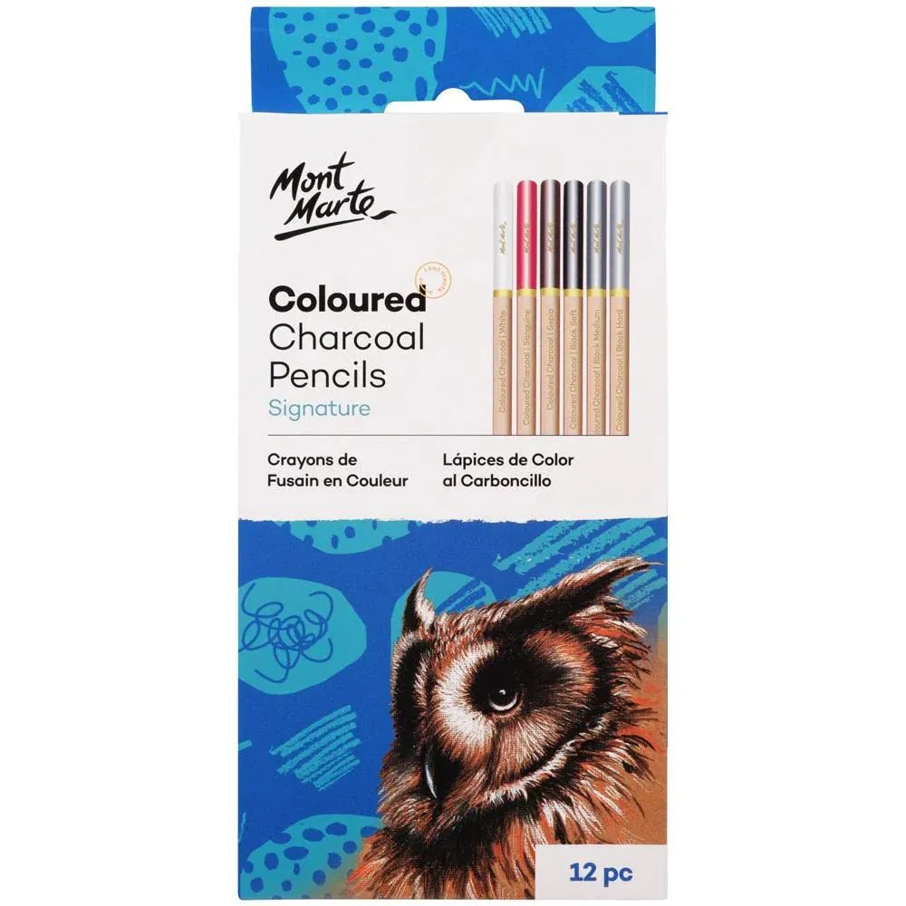 Coloured Charcoal Pencils Signature 12pc - Mont Marte