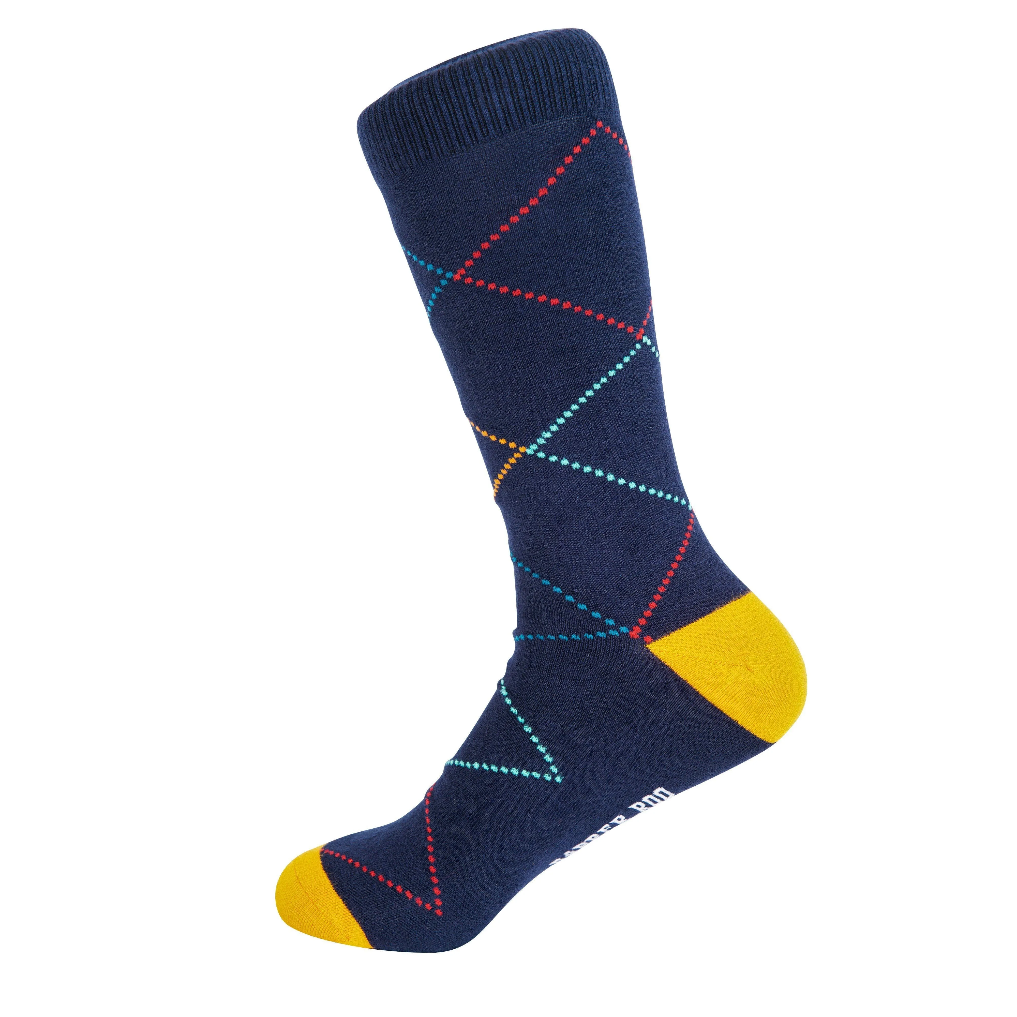 Colourful Crisscross Diamond Bamboo Socks by Dapper Roo