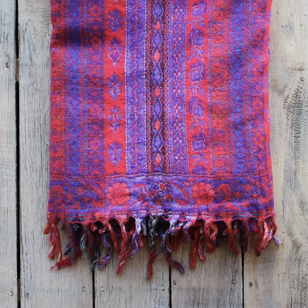 colourful floral stripe shawl