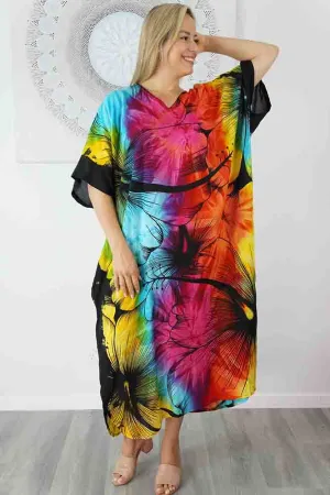 Colourful Maya Kaftan one size fits AU 12-26