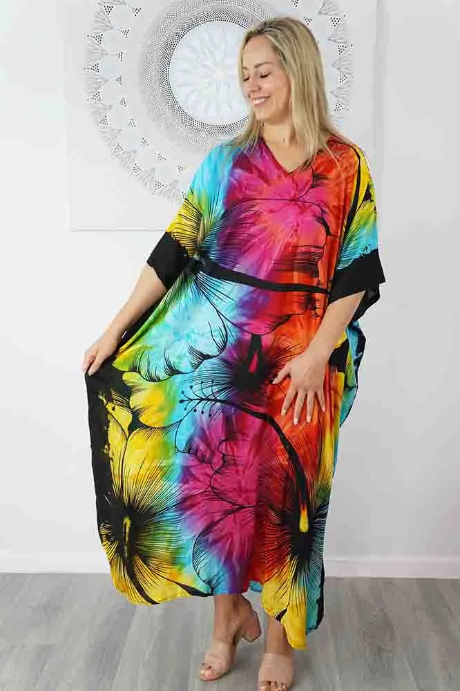 Colourful Maya Kaftan one size fits AU 12-26