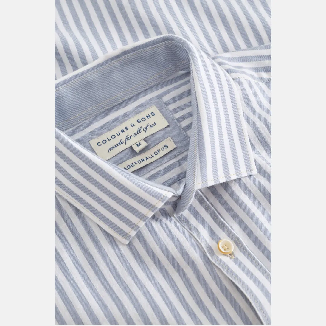 Colours And Sons Brushed Twill Striped Shirt Lake Stripes 9024-215