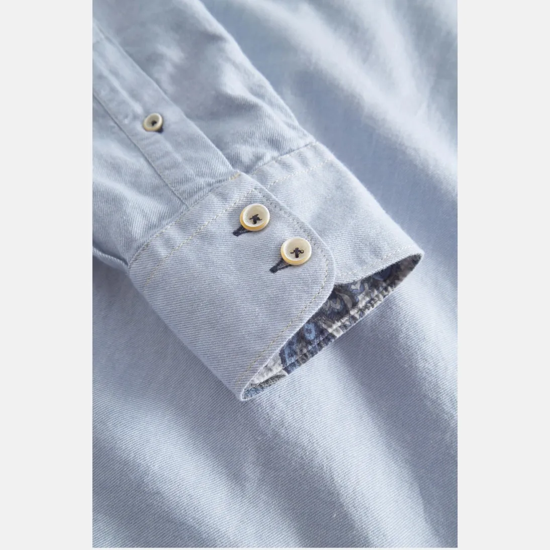 Colours And Sons Soft Cotton Twill Shirt 9024-211 Lake