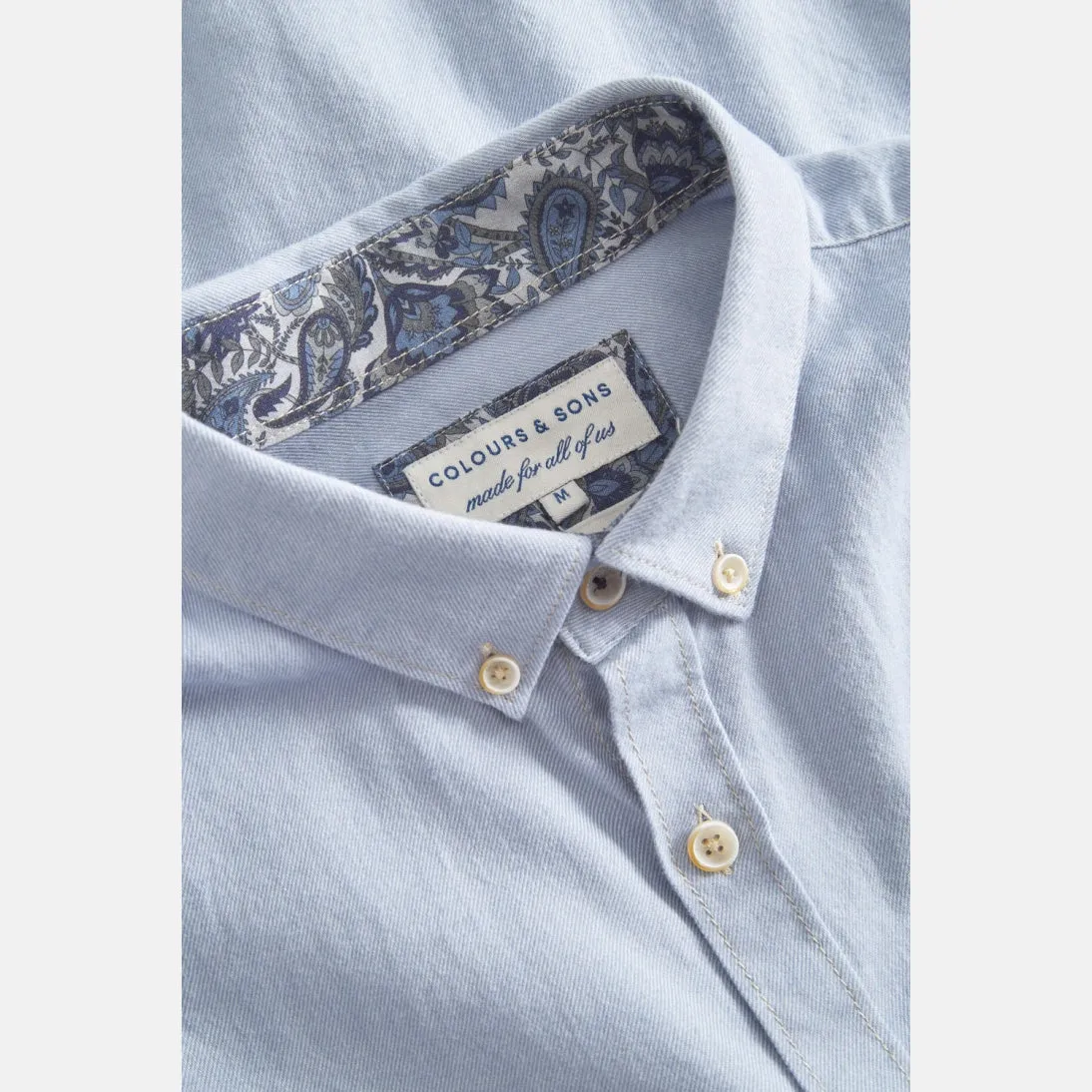 Colours And Sons Soft Cotton Twill Shirt 9024-211 Lake