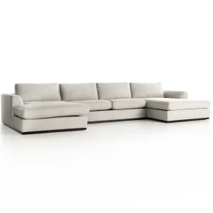 Colt 3 Piece U Sectional, Aldred Silver