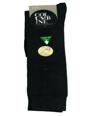 Columbine 625  Merino Wool Under The Knee Sock Black