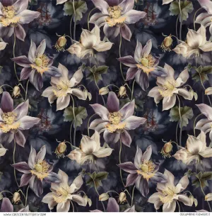 Columbine Flowers 3 Pattern Vinyl Sheet/Wrap