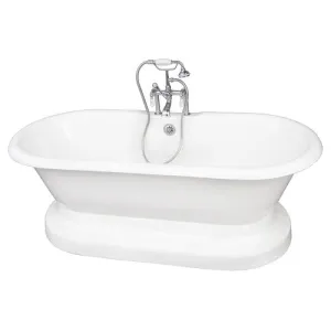 Columbus 61″ Cast Iron Double Roll Top Tub Kit – Polished Chrome Accessories