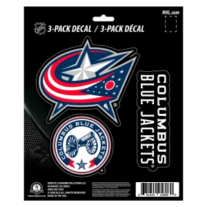 Columbus Blue Jackets 3 Piece Decal Sticker Set