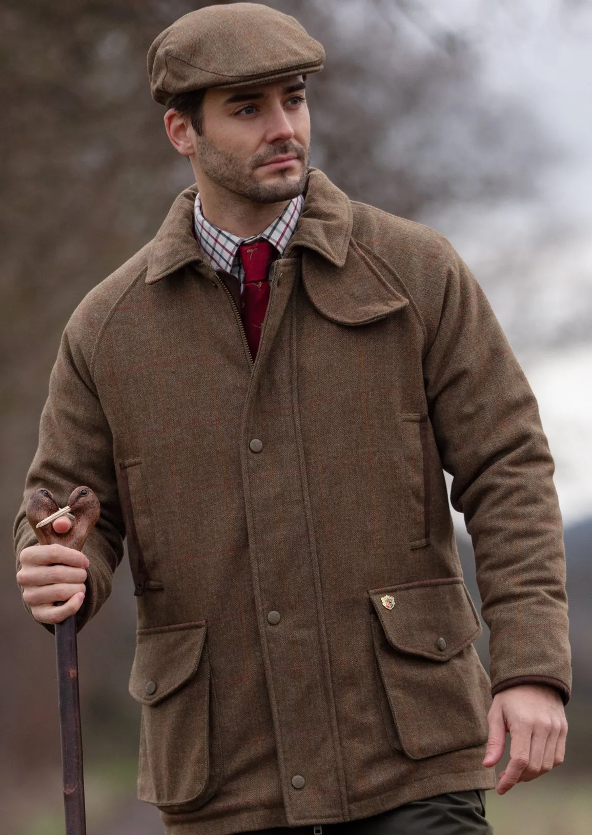 Combrook Men's Tweed Shooting Field Coat In Hawthorn - Shooting Fit