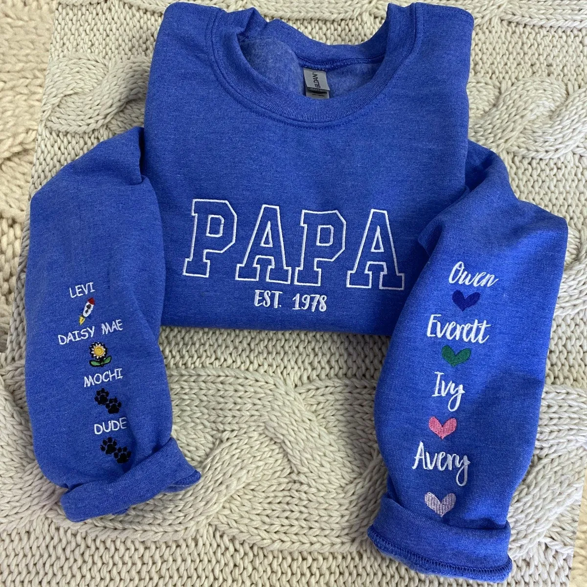 Comfort Color® Embroidered Papa Shirt, Gift for Father's Day