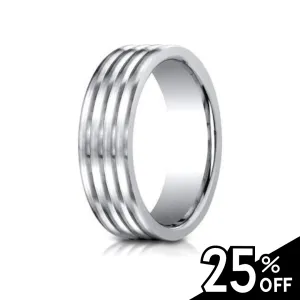 Comfort-Fit Satin Finish Cobalt Chrome Wedding Band