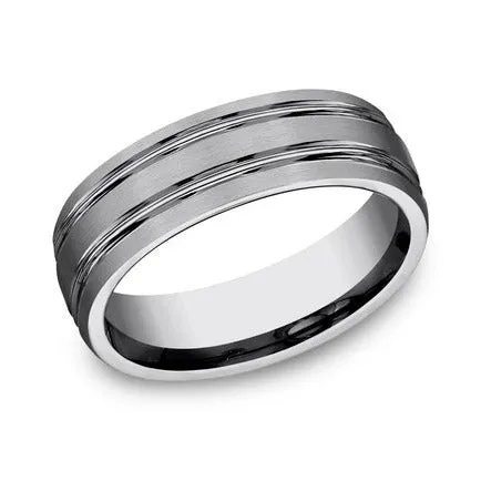 Comfort-Fit Satin Finish Wedding Band