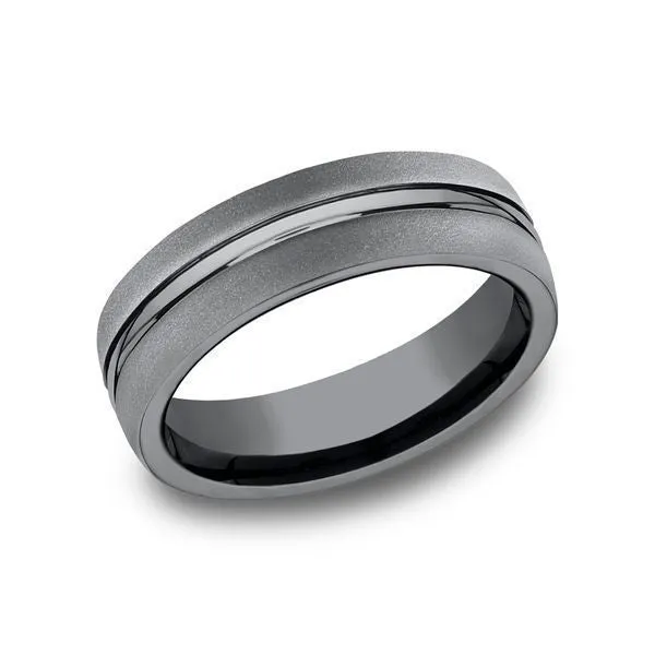 Comfort-Fit Tantalum Powder Wedding Band