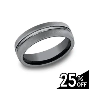 Comfort-Fit Tantalum Powder Wedding Band