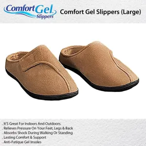 Comfort Gel Slippers - Soft, Supportive, and Stylish Indoor Footwear (Large)