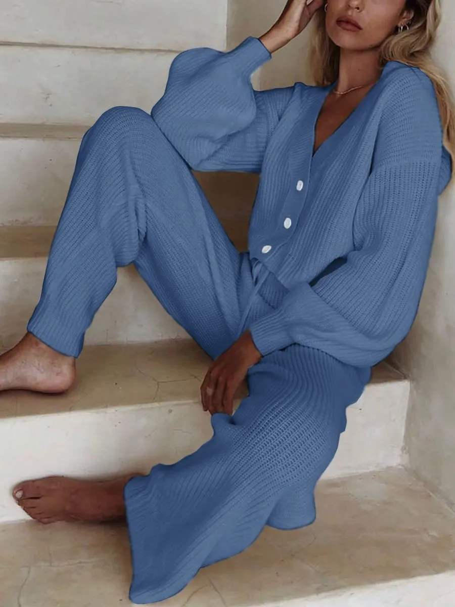 Comfortable Casual Button Solid Color Suit