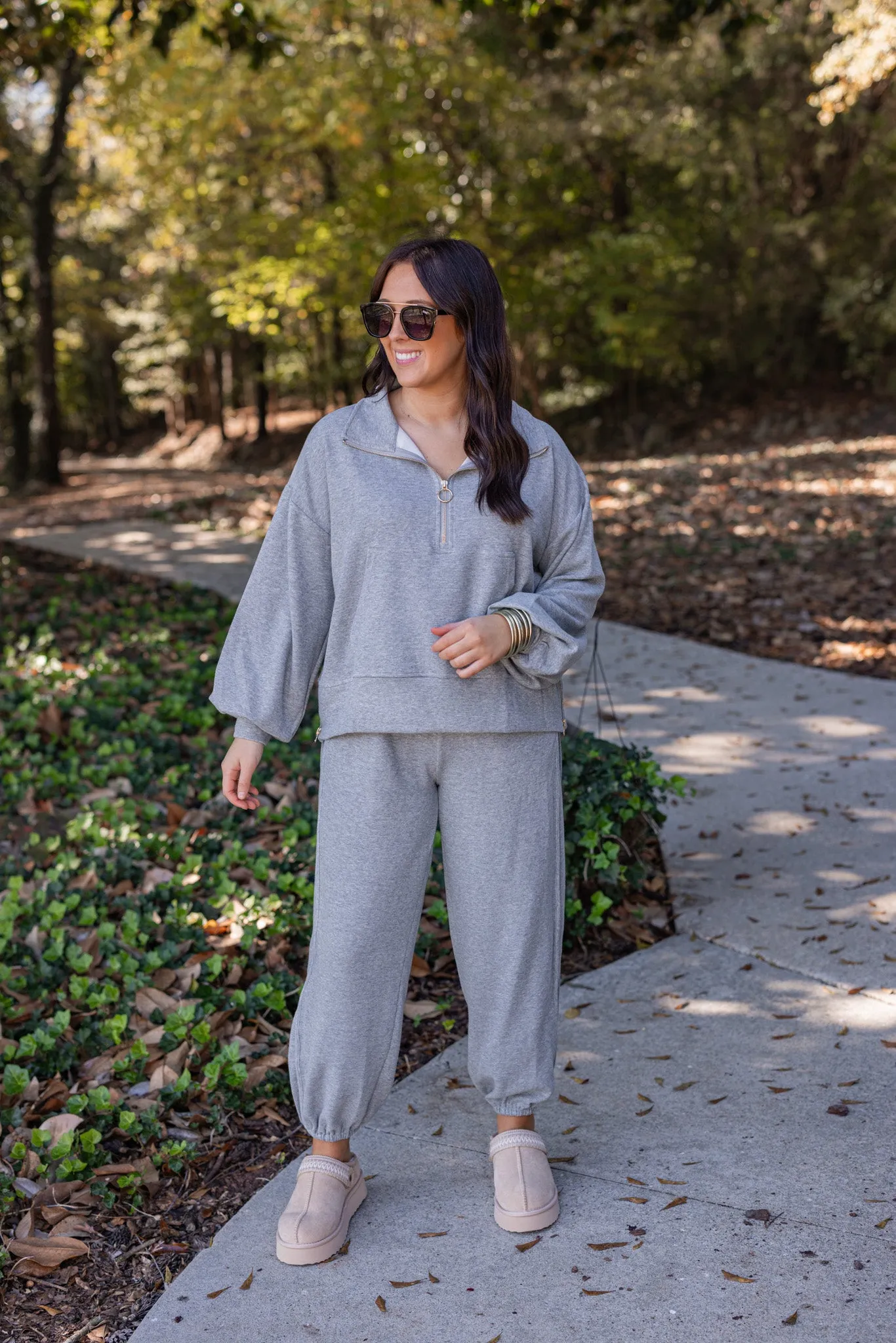 Comfy Attitude Grey Ribbed Top