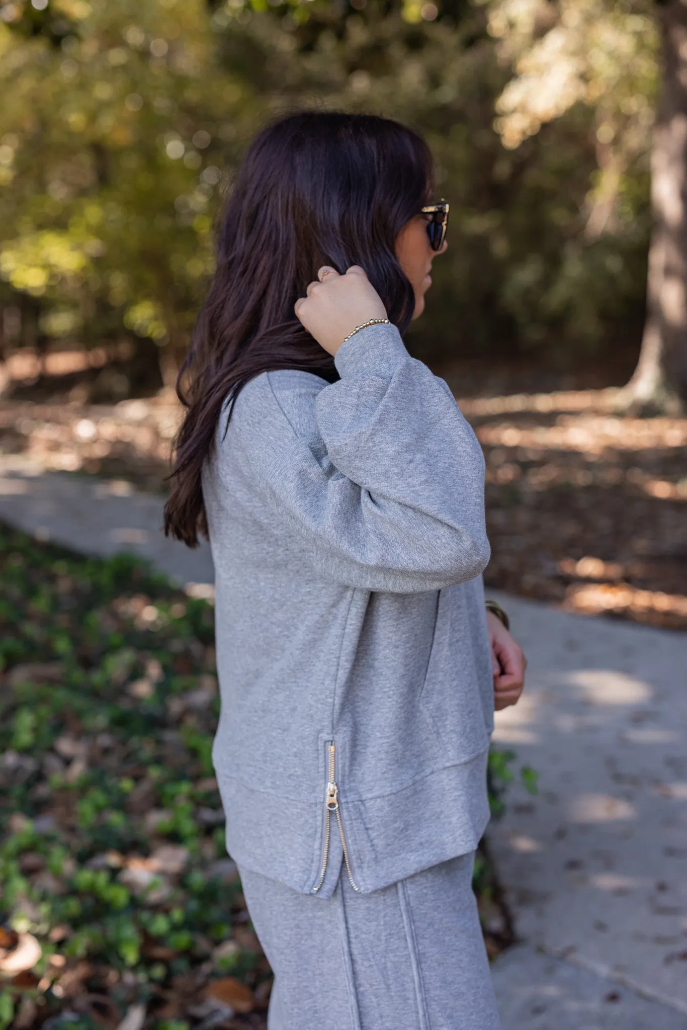 Comfy Attitude Grey Ribbed Top